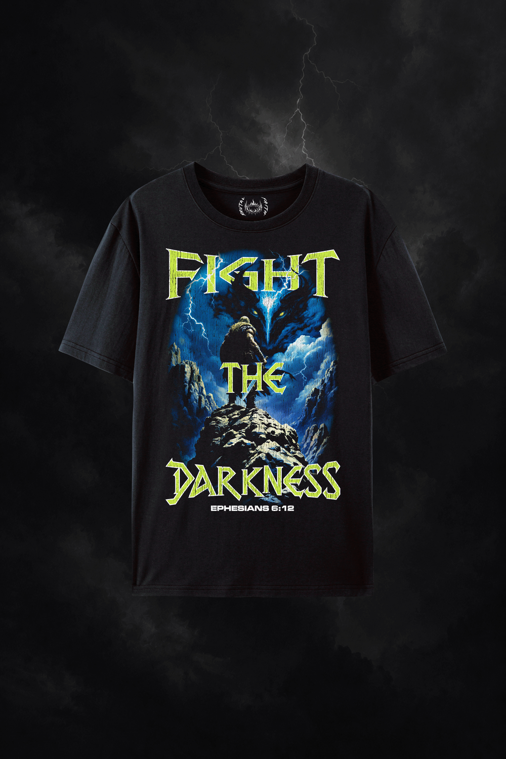 Fight the Darkness shirt -black front view
