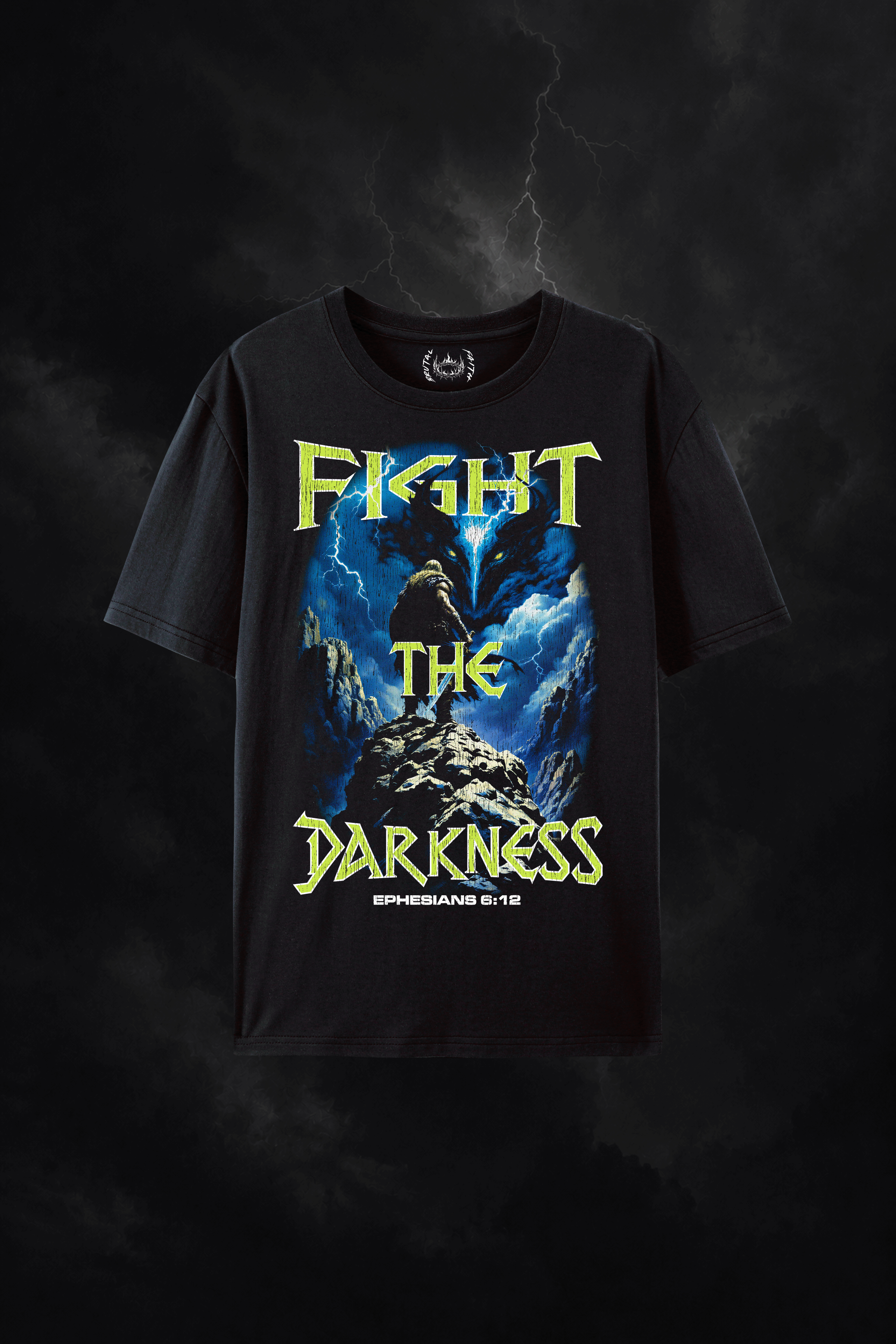 Fight the Darkness shirt -black front view