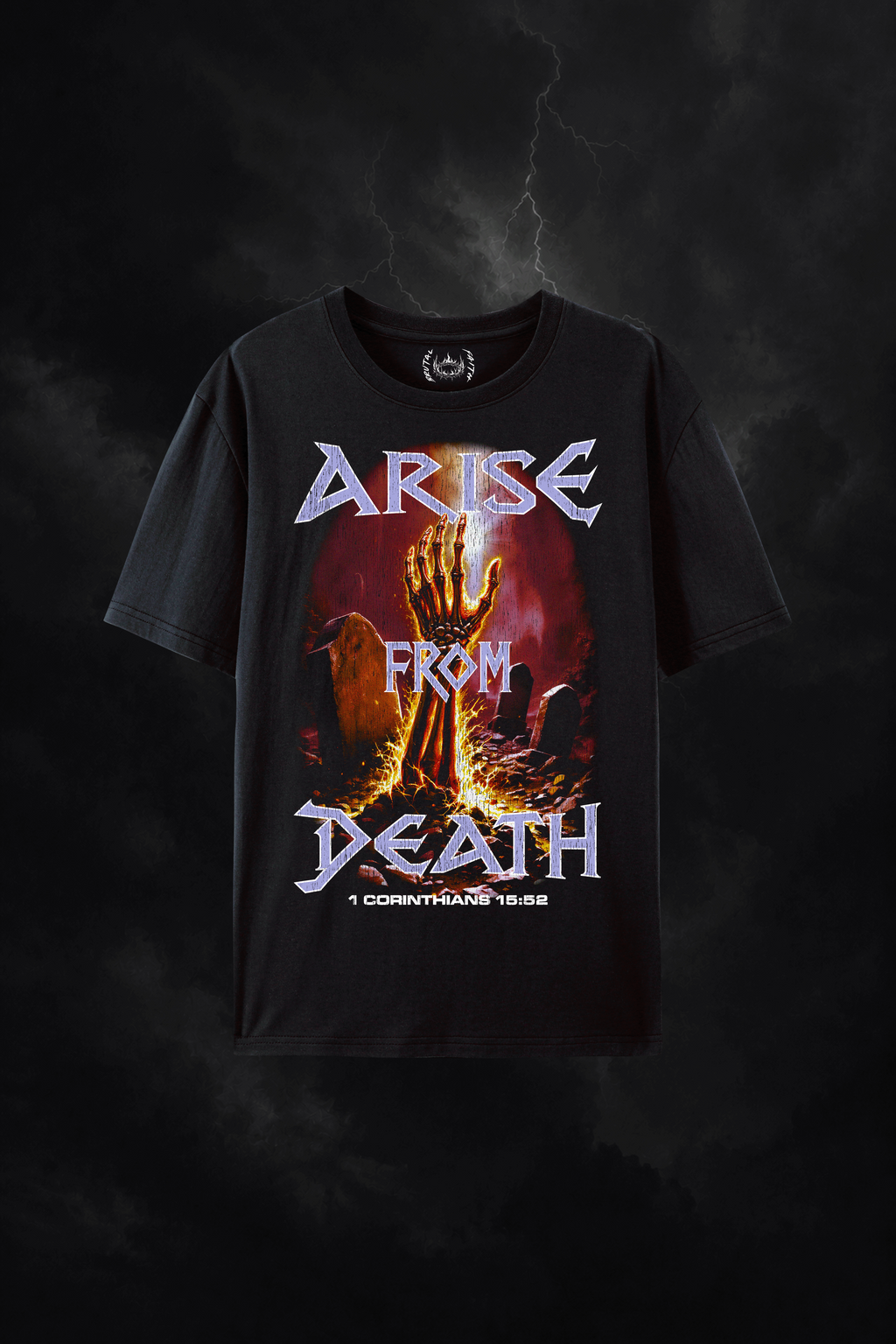 Arise from Death shirt -black front view