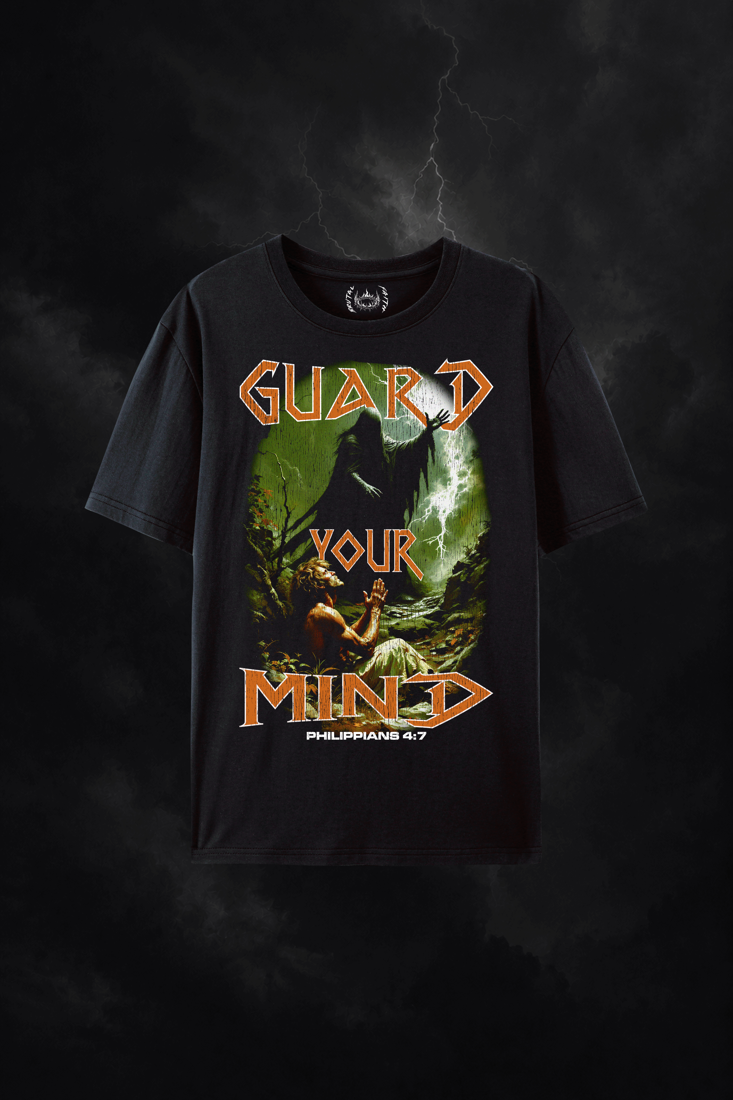 Guard Your Mind shirt -black front view