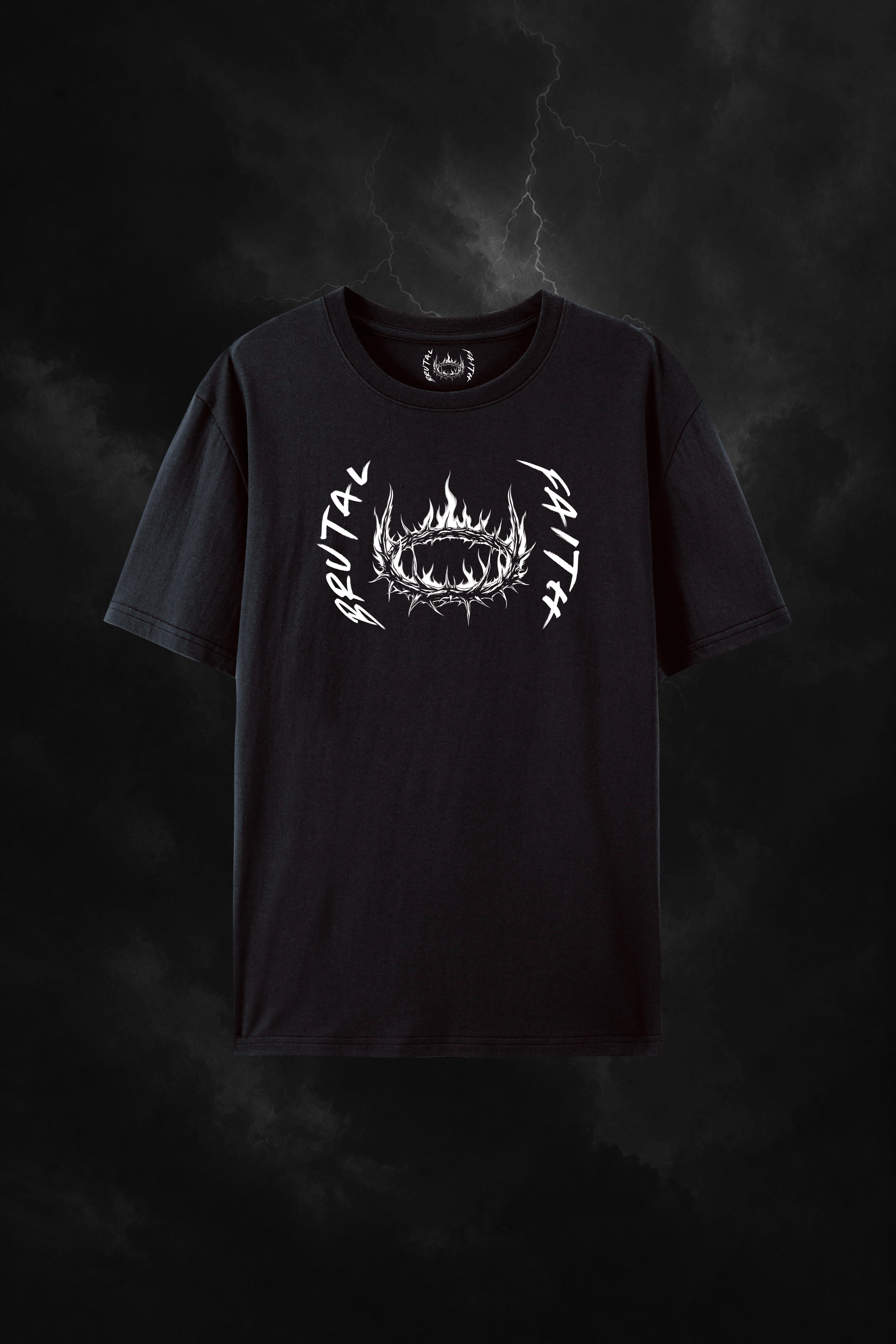 Brutal Faith shirt -black front view