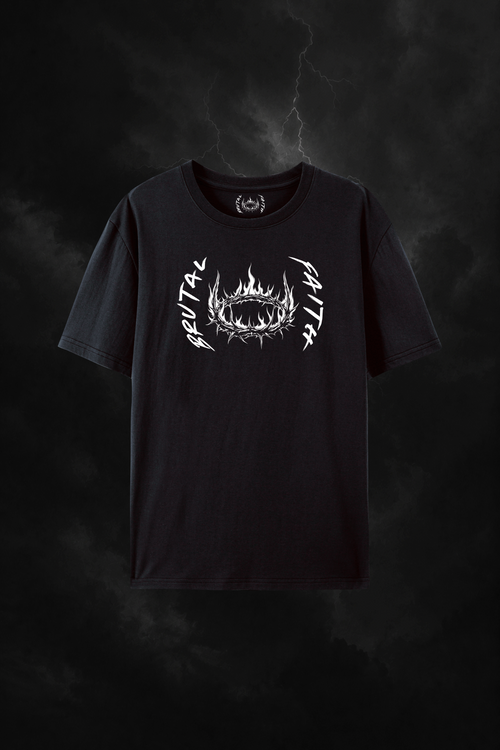 Brutal Faith shirt -black front view